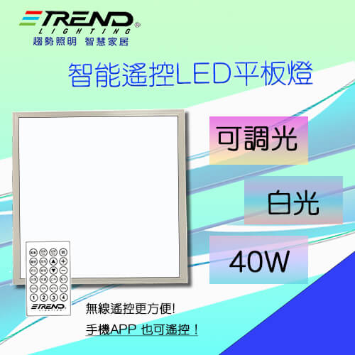 智能遙控LED平板燈 - 白光 1對2 可調光
